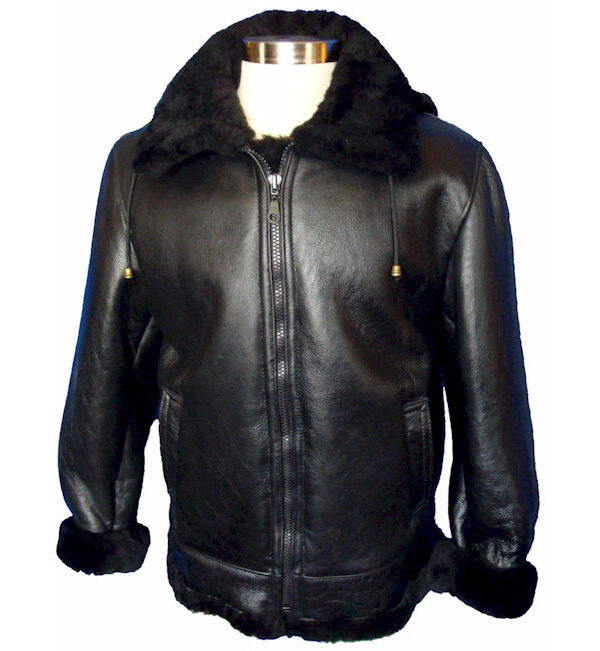 Ladies Black Nappa Sheepskin Bomber Jacket